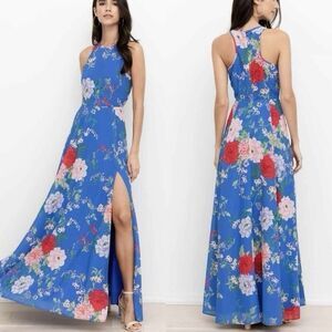 Yumi Kim Dream Maxi Dress Komodo Azure Blue Floral Size 12